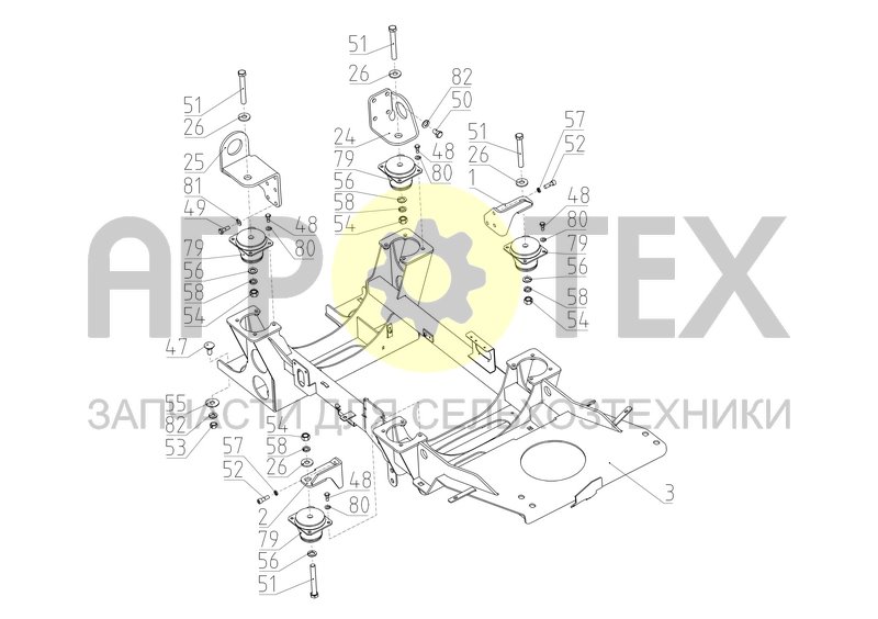 Чертеж Опоры двигателя (КСУ-2.05.10.000Ф)